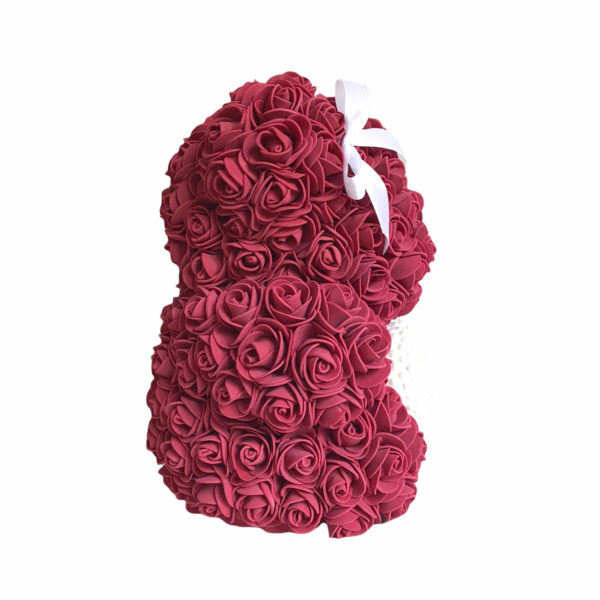 Rose bear, bordó medvídek z růží 25 cm - Image 3