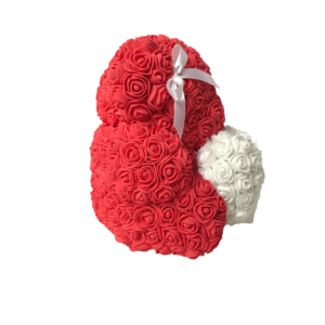 Rose bear, červený medvídek z růží 17 cm
