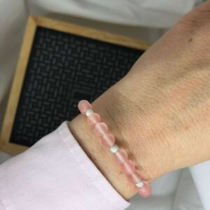 Náramek s minerálním kamenem jadeit lososový