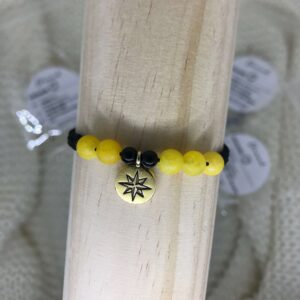 Macramé náramek, Severka a minerální kámen jadeit žlutý