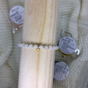 Náramek „křížek“ s minerálním kamenem křemen sněžný