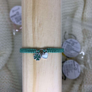 Macramé náramek srdce a čtyřlístek