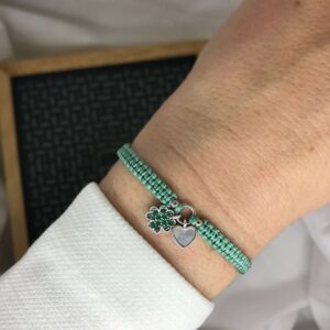 Macramé náramek srdce a čtyřlístek